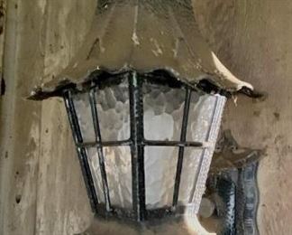 Gothic lantern with dog face