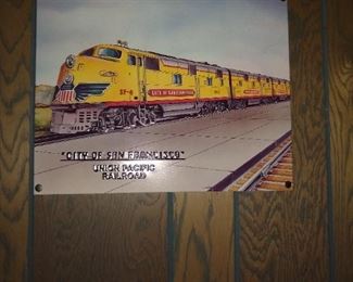 Vintage metal sign Union Pacific railroad not antique