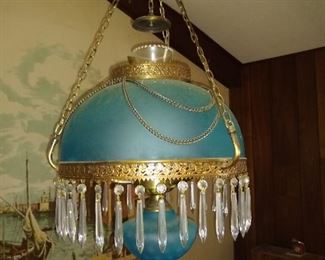 Blue Glass chandelier