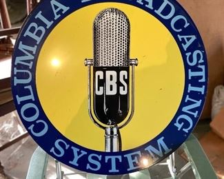 Vintage round metal sign Columbia broadcasting system.