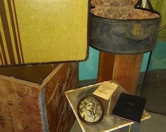 Vintage luggage and hat box