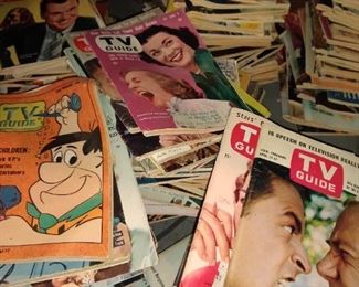 Hundreds of TV guides 1950s through 80s