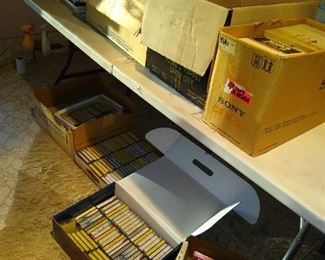 Boxes and boxes of recording reels and cassette tapes of old radio shows. 