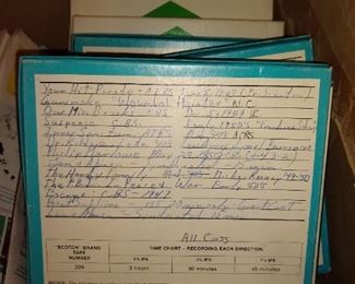 Reel of radio show recordings.