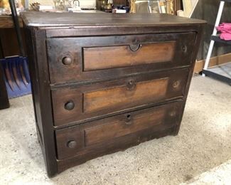 Three drawer antique chest