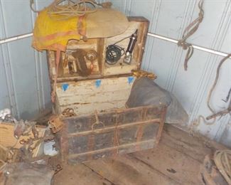 Another Old Trunk and Lots of Vintage Horse Tack