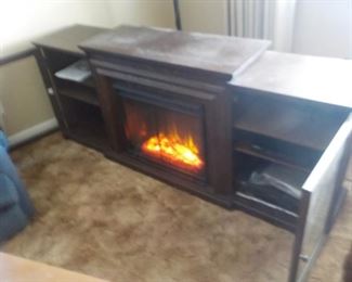 This Electric Fireplace Heater is also an Entertainment Center