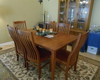 Mission Style Dining Set with 6 Side Chairs.  Cherry Wood