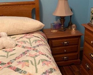 Bedroom suite furniture includes pretty sleigh bed, night stands & dresser