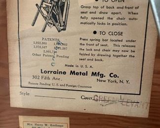 Set of Four Vintage Lorraine Metal Folding Chairs