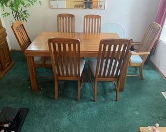 Six-Seater Dining Table with Chairs