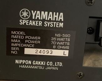 Yamaha Speaker System Model: NS-590