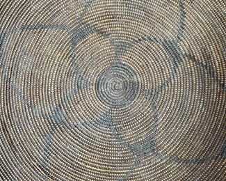 22in 1800s Antique Apache Tray Coiled Gathering Basket  Native American	5in h x 21.75 in diameter	
