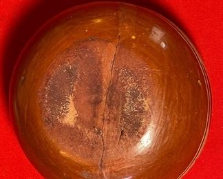 AS-IS Primitive Avanyu Red Pueblo Pot Redware Native American Pottery  San Ildefonso Santa Clara Pueblo	3.75x7in diameter	
