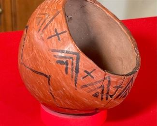 AS-IS Primitive Maricopa Pottery Bowl Native American Pot	5.5x 7in diameter	
