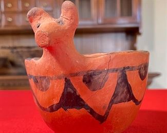 AS-IS Primitive Maricopa Native American Effigy Bowl Acoma	4.5x5x6in	HxWxD
