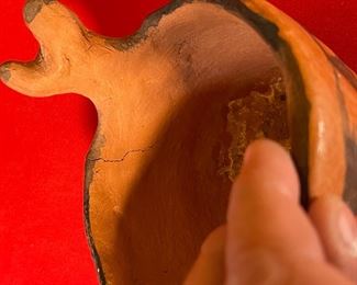 AS-IS Primitive Maricopa Native American Effigy Bowl Acoma	4.5x5x6in	HxWxD
