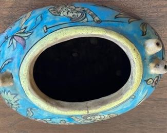 Antique Persian Kashkul Beggar’s Bowl Ceramic dervish	5x5.5x8in	
