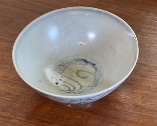 #2 Antique Chinese Kraak Porcelain Bowl Blue & White Ming  Horse  Export Ware	2.5x 5.5in	
