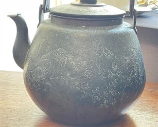 Antique Chinese Teapot Copper Tinned	7x8x8.5in	
