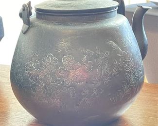 Antique Chinese Teapot Copper Tinned	7x8x8.5in	
