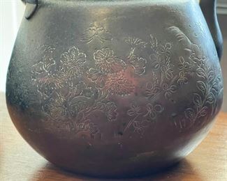 Antique Chinese Teapot Copper Tinned	7x8x8.5in	
