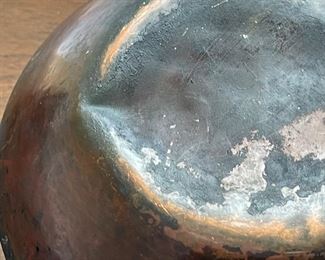 Antique Chinese Teapot Copper Tinned	7x8x8.5in	
