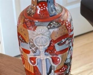 Japanese Satsuma Ceramic Vase	14in H x 4.25in Diameter at rim	
