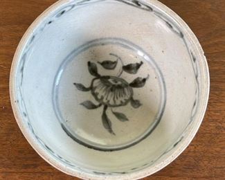 Antique Chinese Kraak Porcelain Bowl Blue & White Ming Wanli era Export Ware #4	3in H x 5.5in Diameter	