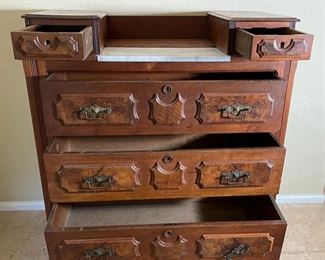 Antique Dresser Chest of Drawers	39.5x38.5x8in	HxWxD
