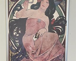 Alphonse Mucha "JOB" Poster Art Nouveau 1898 1967 Framed Poster	42x28in	
