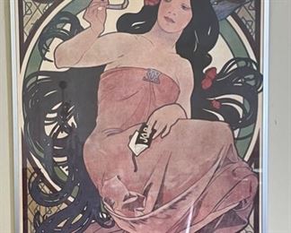 Alphonse Mucha "JOB" Poster Art Nouveau 1898 1967 Framed Poster	42x28in	
