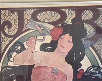 Alphonse Mucha "JOB" Poster Art Nouveau 1898 1967 Framed Poster	42x28in	
