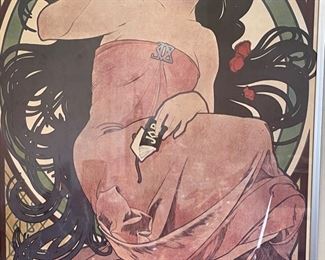 Alphonse Mucha "JOB" Poster Art Nouveau 1898 1967 Framed Poster	42x28in	

