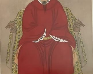 Hand Embellished Print Asian Man	28x20in	
