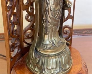 Vintage Brass Buddha Lamp Quan Yin	28 x 8 x 7	HxWxD
