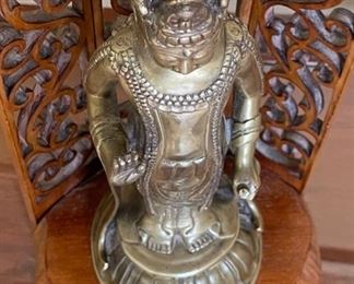 Vintage Brass Buddha Lamp Quan Yin	28 x 8 x 7	HxWxD
