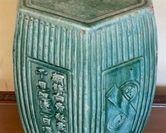 Vintage Heavy Ceramic Hexagon Chinese Garden Stool	19 x 11 x 12.5 in	HxWxD
