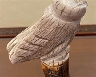Antique Carved Bone Owl, Cane topper	4 inches long	
