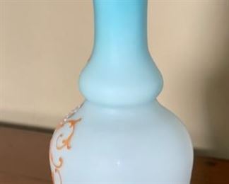 Antique Ruffle Rim Art Glass Pitcher	10 inch high	
