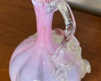 2pc Antique Glass Pitchers PAIR	9in H	
