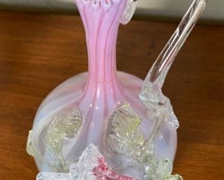 2pc Antique Glass Pitchers PAIR	9in H	
