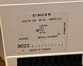 Singer 9002 Sewing Machine	14x17x9in	HxWxD
