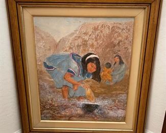 Original Art Jacobi 2 Ladies w/ Baby	Frame: 33 x 28.5in	
