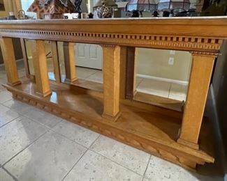 Huge Antique Oak Mirror Back Bar Counter	40. 5 x 87x 19in	HxWxD
