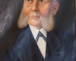 Antique Original Art Oil Painting Portrait Mutton Chop Man	Frame: 21.5 x 17	HxWxD
