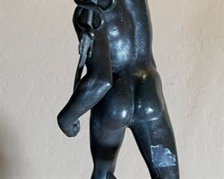 AS-IS Antique Bronze Figural Lamp Mercury Caduceus lamp	34 inches high	
