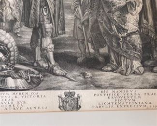 Antique Etching Decius Mus preparing for Death After: Peter Paul Rubens Andreas Schmutzer	Frame: 30 x 31in	
