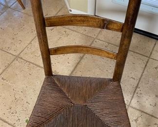 Antique Ladder Back Rush Seat Chair	38 x 18 x 15 in	HxWxD
