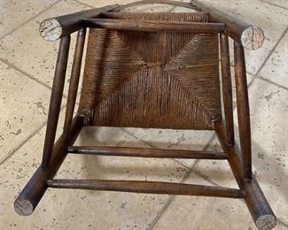 Antique Ladder Back Rush Seat Chair	38 x 18 x 15 in	HxWxD
